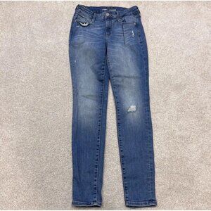 Old Navy Rockstar Jeans Blue Skinny Pockets Distressed Women’s Size 4